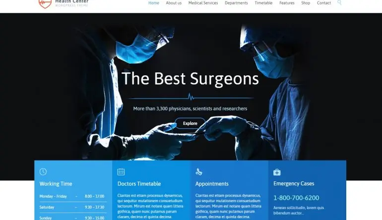 لندینگ پیج سایت جراحی پزشکی
